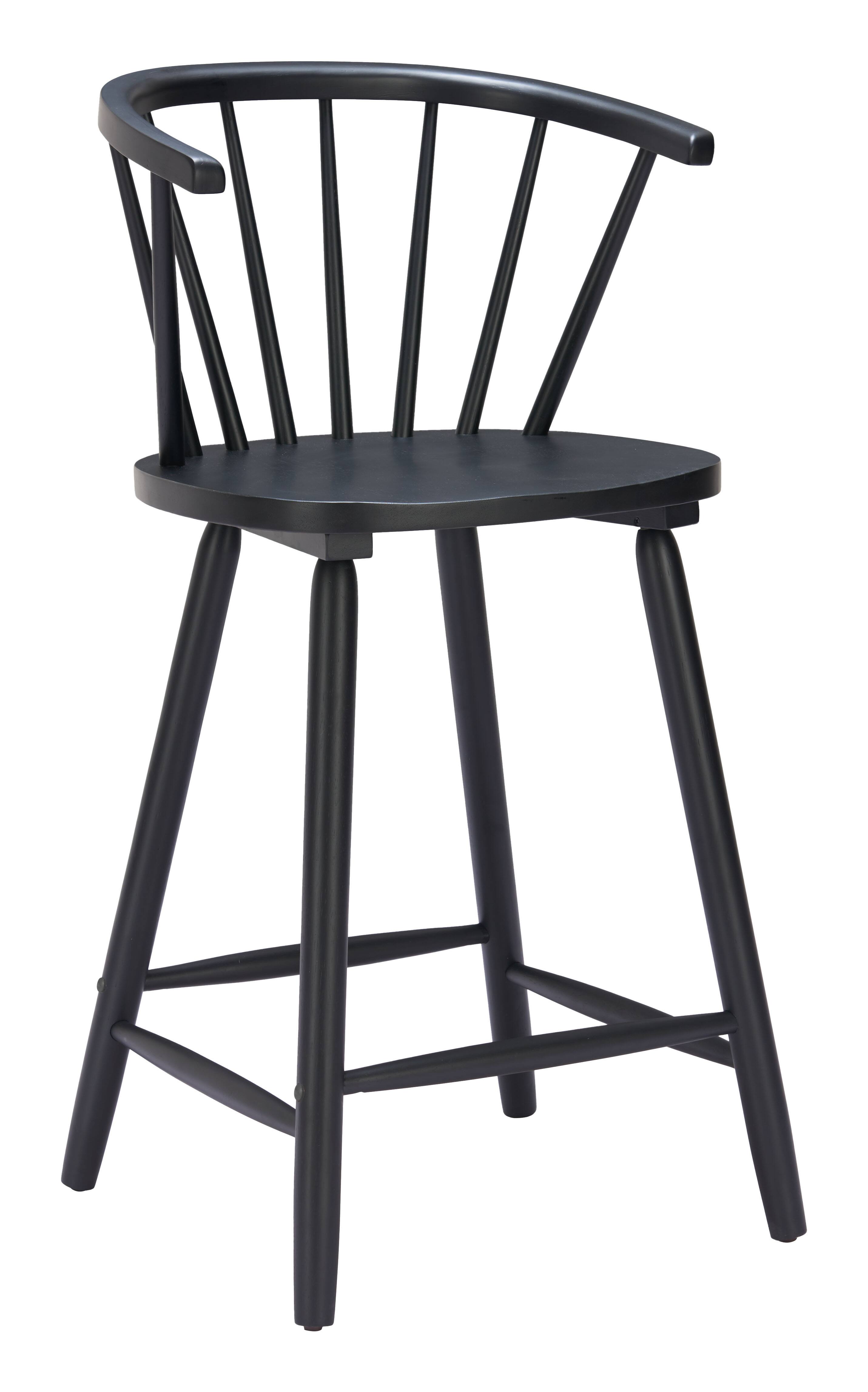Front. Hivvago - Stenger Counter Stool (Set of 2) Black - Black.