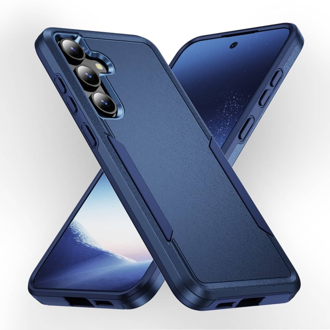 Front. Entronix - Entronix Galaxy A16 Case - Soft-Touch Dual-Layer Protective Cover - Blue.