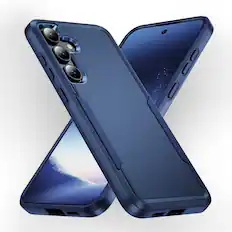 Front. Entronix - Entronix Case Compatible with Galaxy A16 - Soft-Touch Dual-Layer Sleek Cover - Blue.