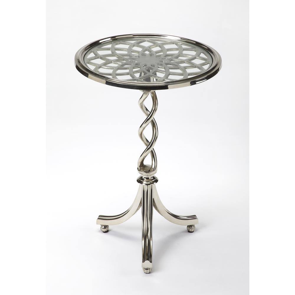Left. Butler Specialty - Isidora Modern Side Table - Silver.