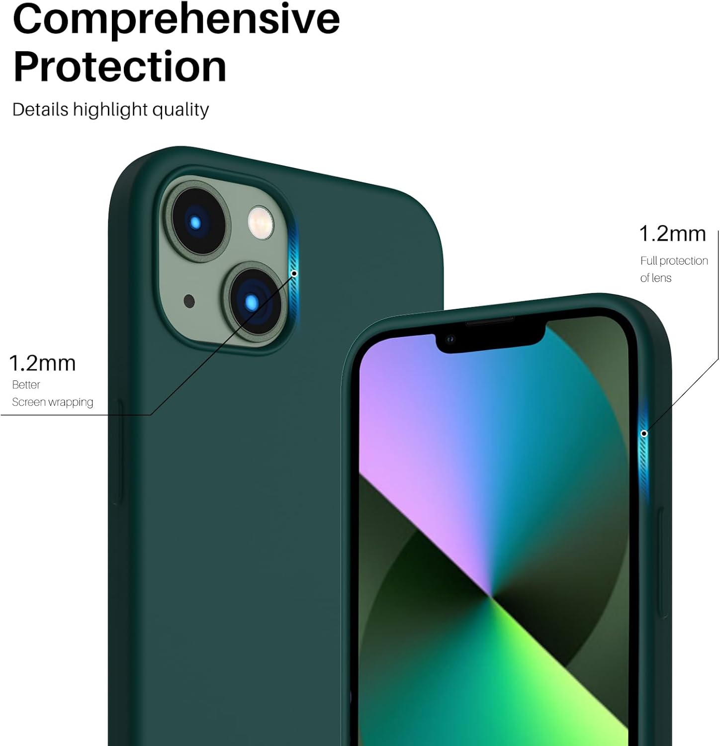 Comprehensive Protection Details highlight quality 1.2mm Full protection of lens 1.2mm Better Screen wrapping