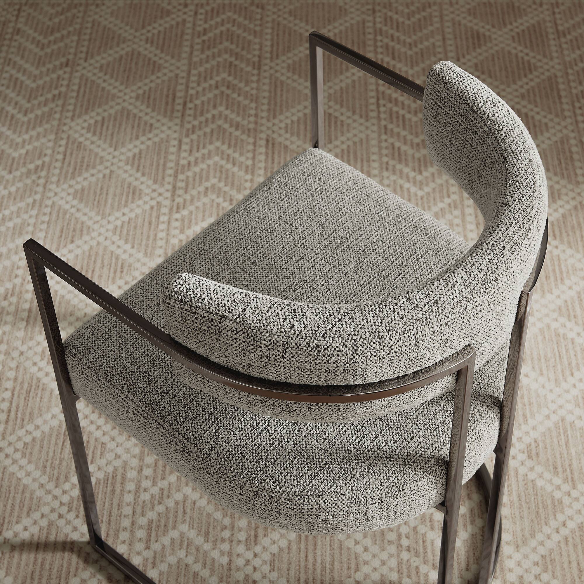 Alt View 6. Modway - Huron Curved Back Fabric and Metal Dining Accent Chair by Modway - Brown.