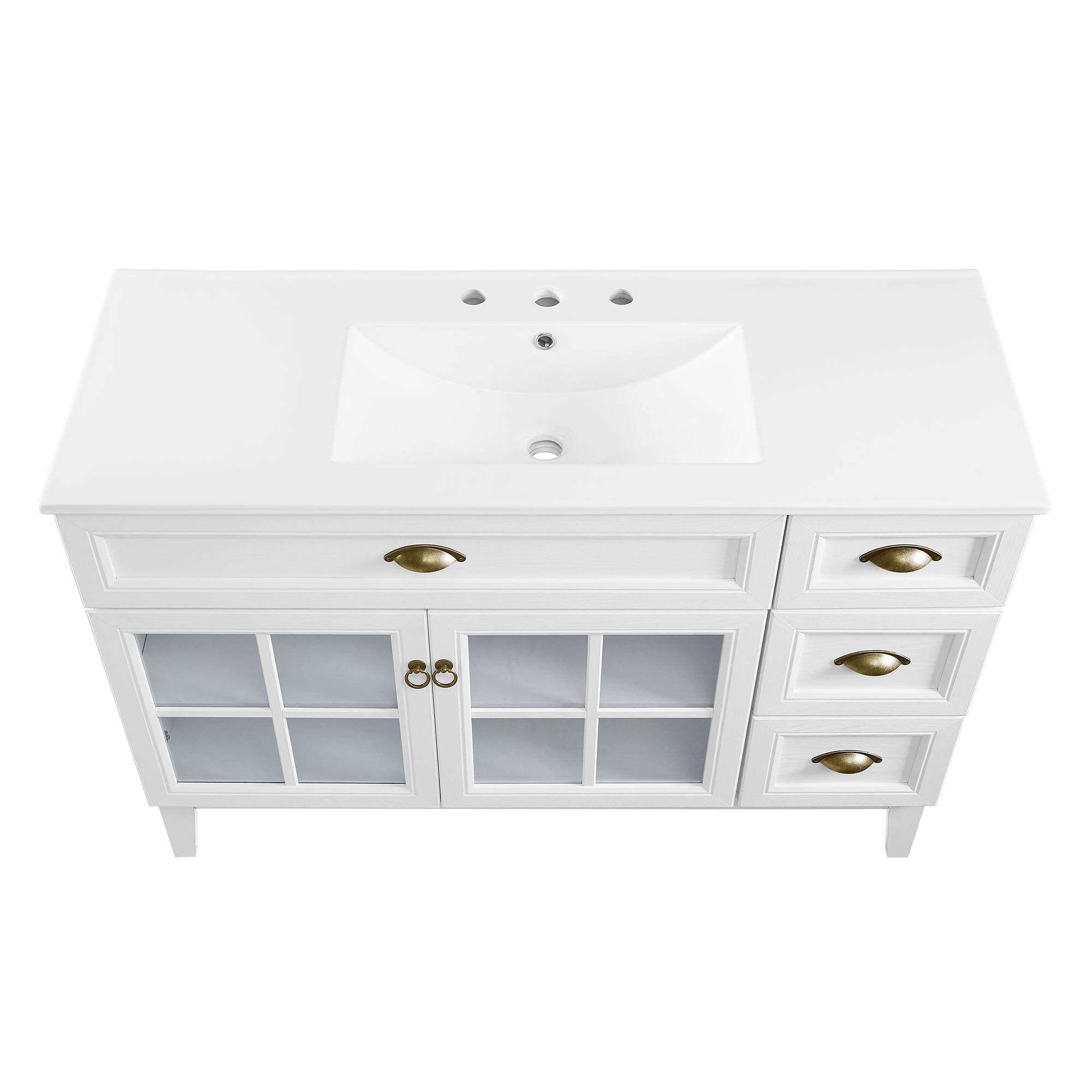 Alt View 6. Modway - Isle Bathroom Vanity Basin Included - White White.