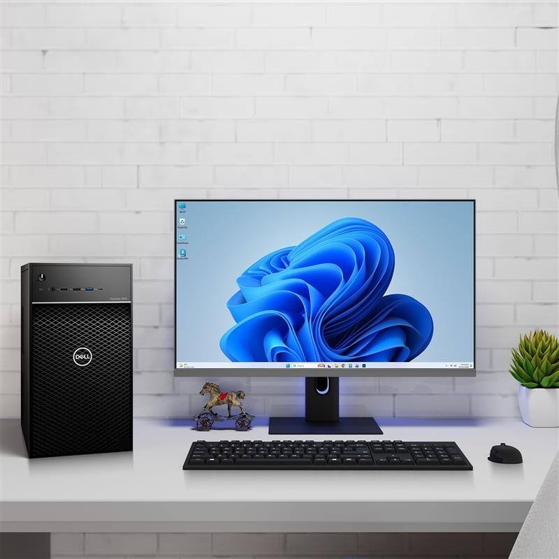 Alt View 2. Dell - Precision Tower Desktop PC | Intel Core i5-8th 3.0GHz | 16GB DDR4 RAM | 512GB SSD | Keyboard & Mouse | Wi-Fi | Window 11 - Black.