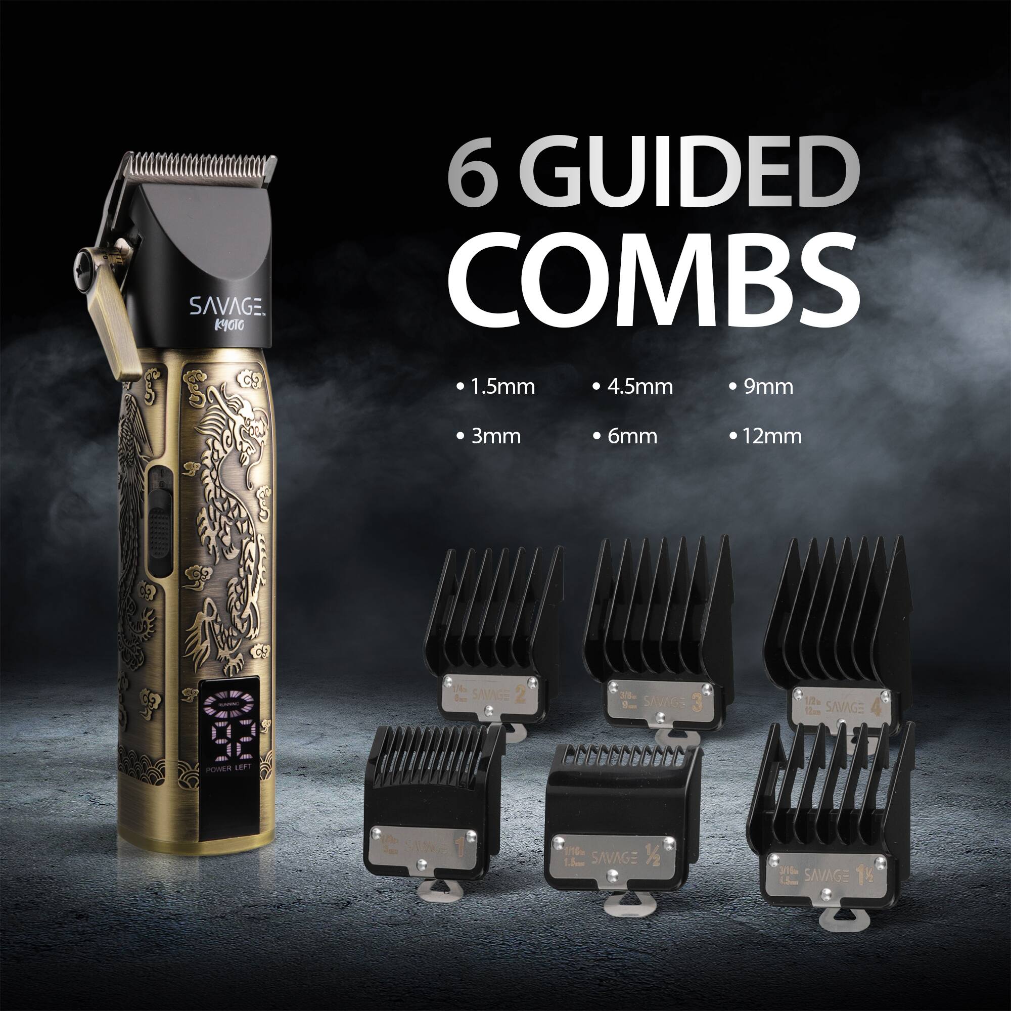 SAVAGE KIGIO 6 GUIDED COMBS 1.5mm 4.5mm 9mm 3mm 6mm 12mm - L