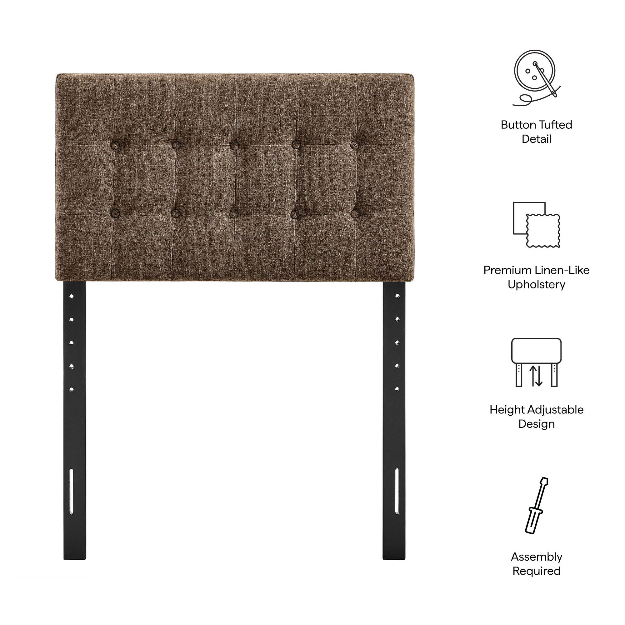 - Button Tufted Detail
- Premium Linen-Like Upholstery
- Height Adjustable Design
- Assembly Required