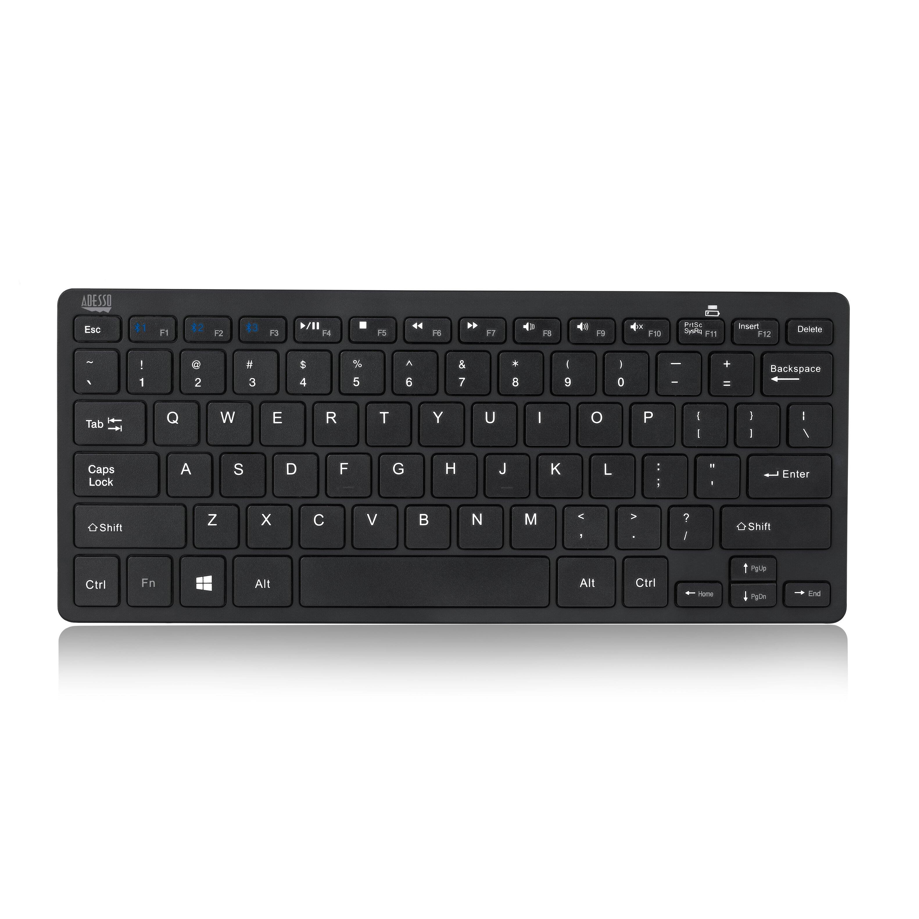 Adesso - SlimTouch 1100BB Bluetooth 3.0 Mini Keyboard - Black