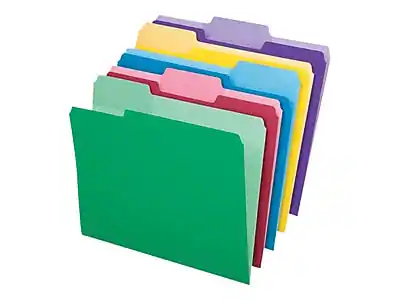 Front. Pendaflex - Pendaflex Recycled File Folder, 1/3-Cut Tab, Assorted, Letter Size, Assorted Colors, 30/Pack (84370) - Assorted Colors.
