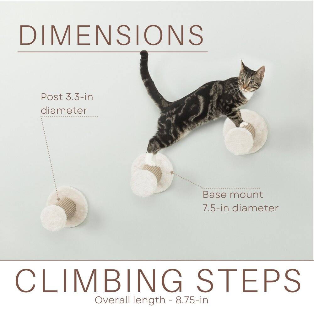 DIMENSIONS  
Post 3.3-in diameter  
Base mount 7.5-in diameter  

CLIMBING STEPS  
Overall length - 8.75-in