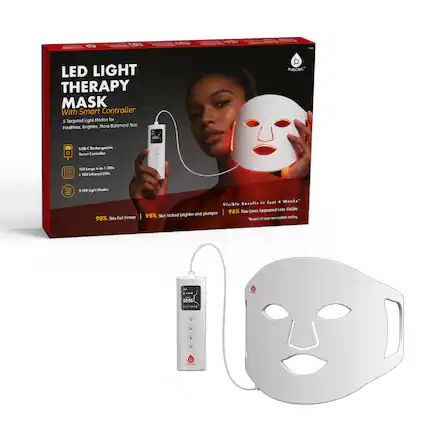 neutidi 1861 d/aaa | LED LIGHT THERAPY MASK With Smart Controller 5 Targeted Light Modes for Healthier, Brighter, More Balanced Skin. PURDONIC USB-C Rechargeable Smart Controller 100 Large 4-in-1 LEDs + 100 Infrared LEDs. 98% Skin Felt Firmer in Just 4 Weeks. Visible Results Appeared Less Visible 96% Fine Lines 95% Skin looked brighter and plumper. Based on user-perception testing.