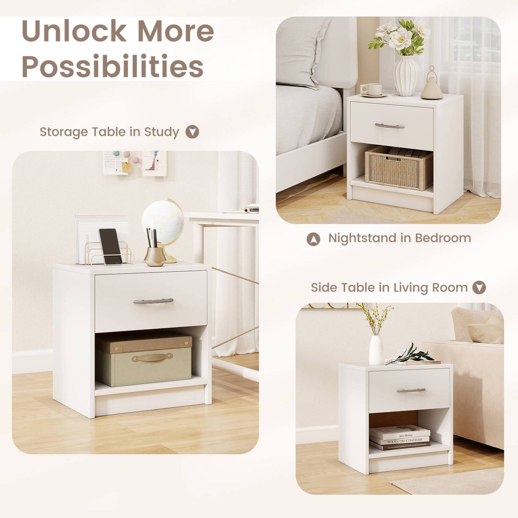 Unlock More Possibilities

Storage Table in Study
Nightstand in Bedroom
Side Table in Living Room