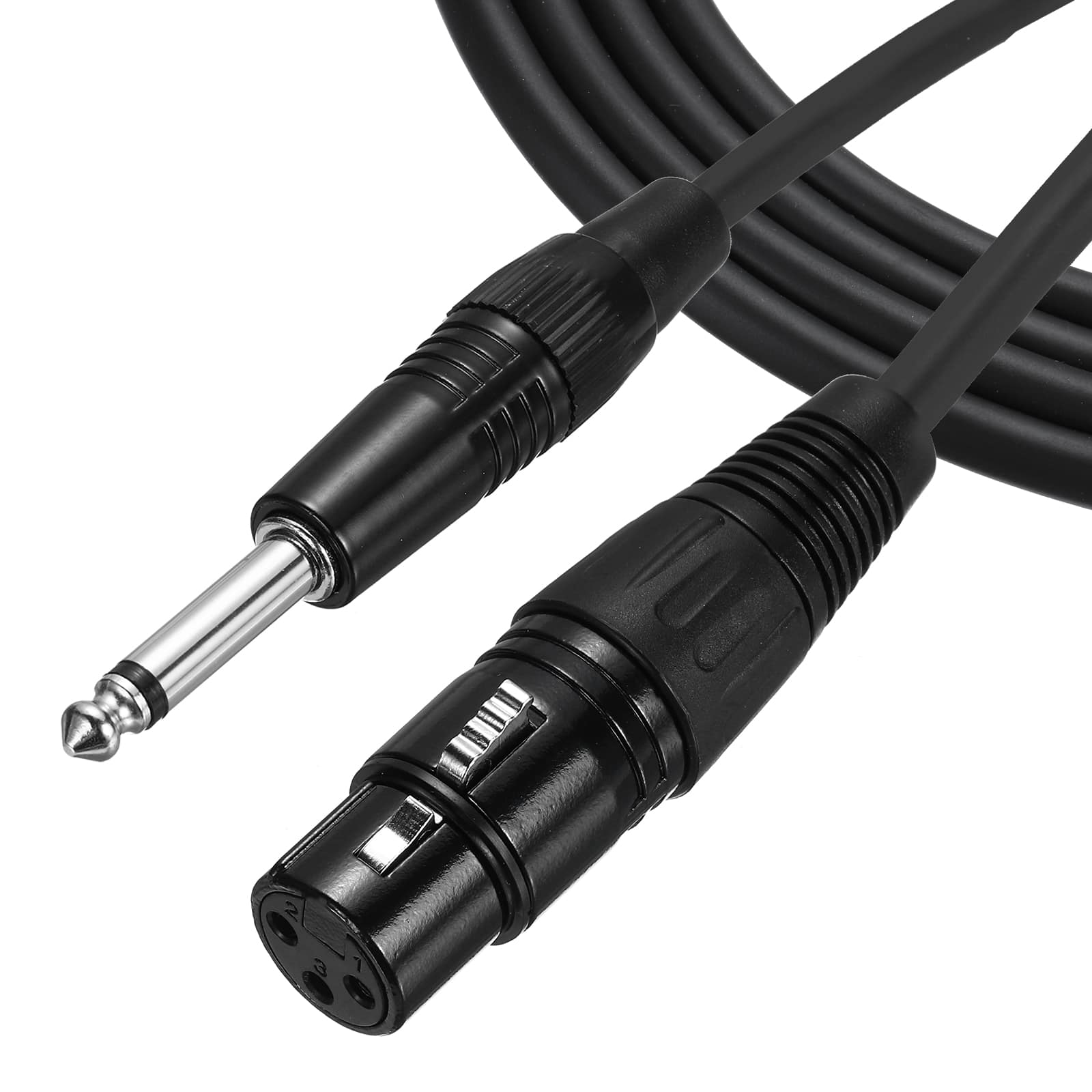 Unique Bargains - 6.35mm (1/4") TS Female to XLR Male Interconnect Audio Microphone Cable for Stage Studio - Black