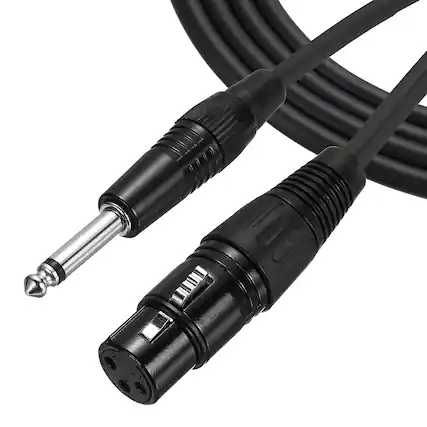 Front. Unique Bargains - 6.35mm (1/4") TS Female to XLR Male Interconnect Audio Microphone Cable for Stage Studio - Black.