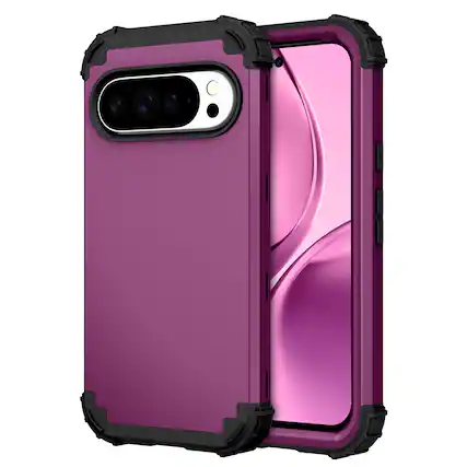 Front. UUCOVER - Heavy Duty Protective Case for Google Pixel 11 Pro XL, Shockproof Silicone+PC Hybrid Case Anti-Scratch Back Cover - Purple.