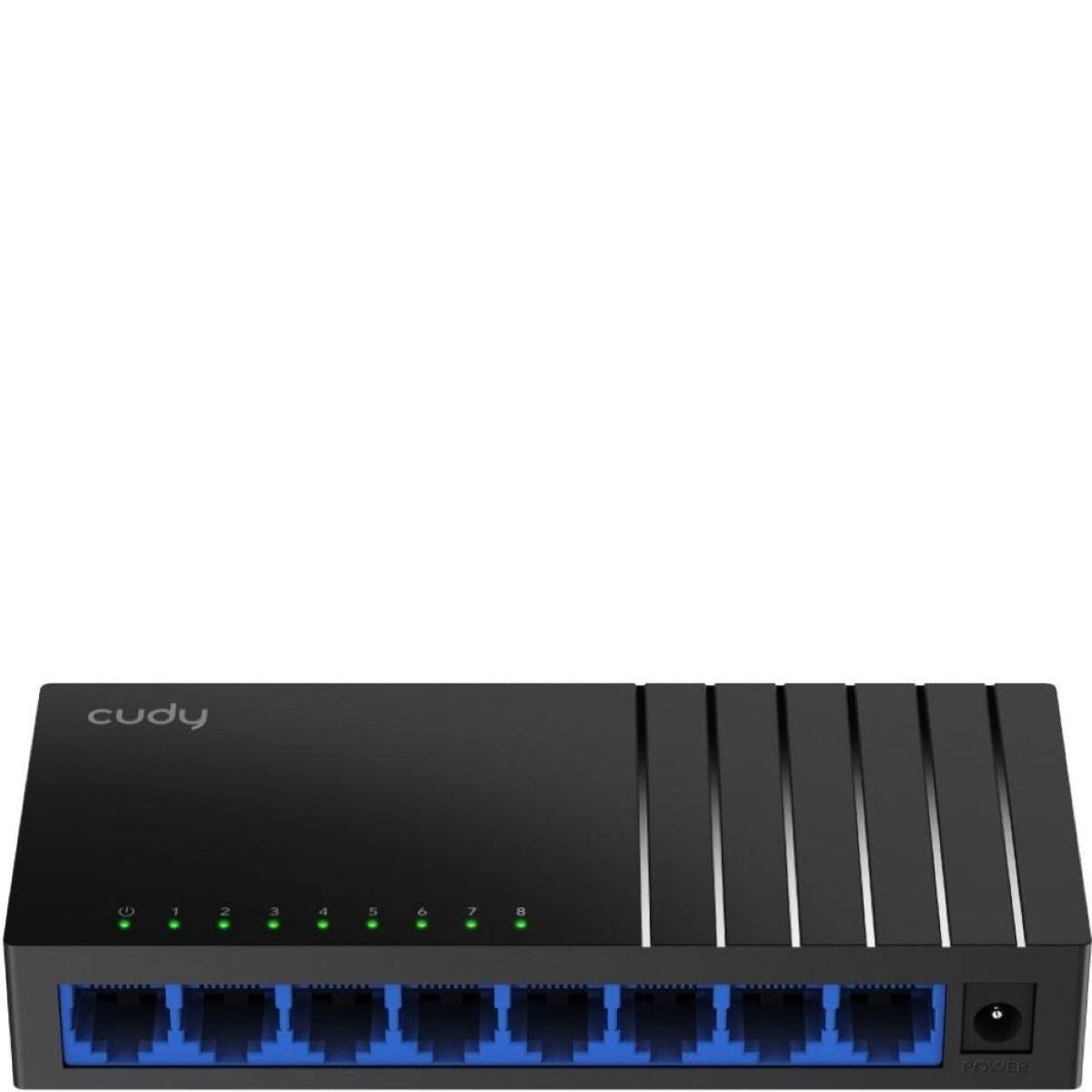 Cudy - GS108D 8 Port Gigabit Network Switch,Ethernet Splitter, Fanless, Traffic Optimization, Plug and Play - Black