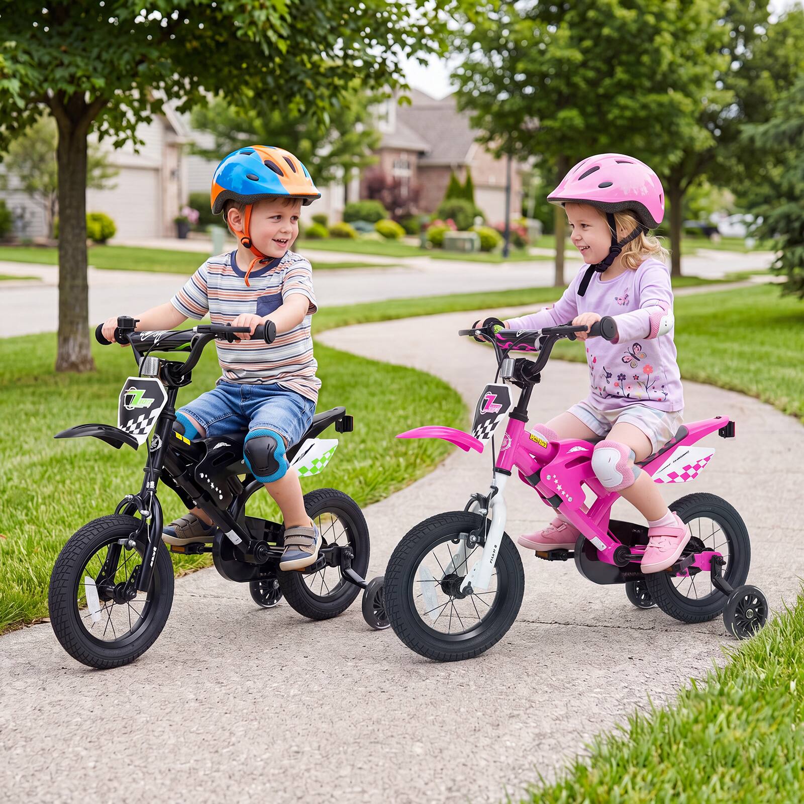 Alt View 3. Costway - Costway 12" Kids Bike with Removable Training Wheels, Dual Brake System for Ages 3-4 Years - Pink.