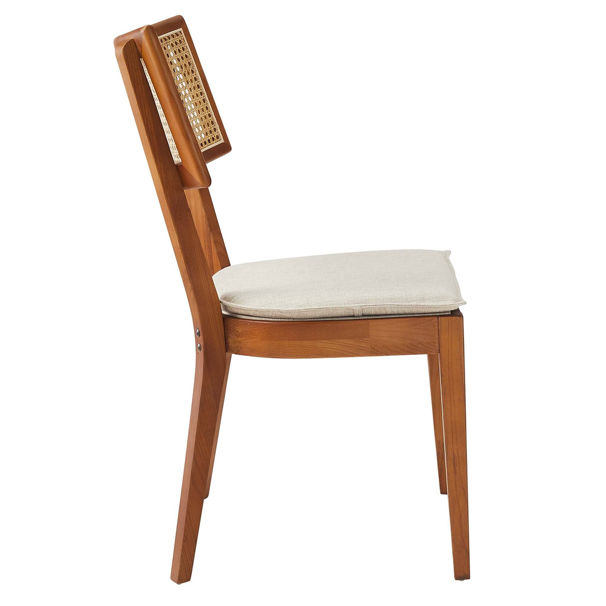 Alt View 1. Modway - Caledonia Fabric Upholstered Wood Dining Chair Set of 2 by Modway - Brown.