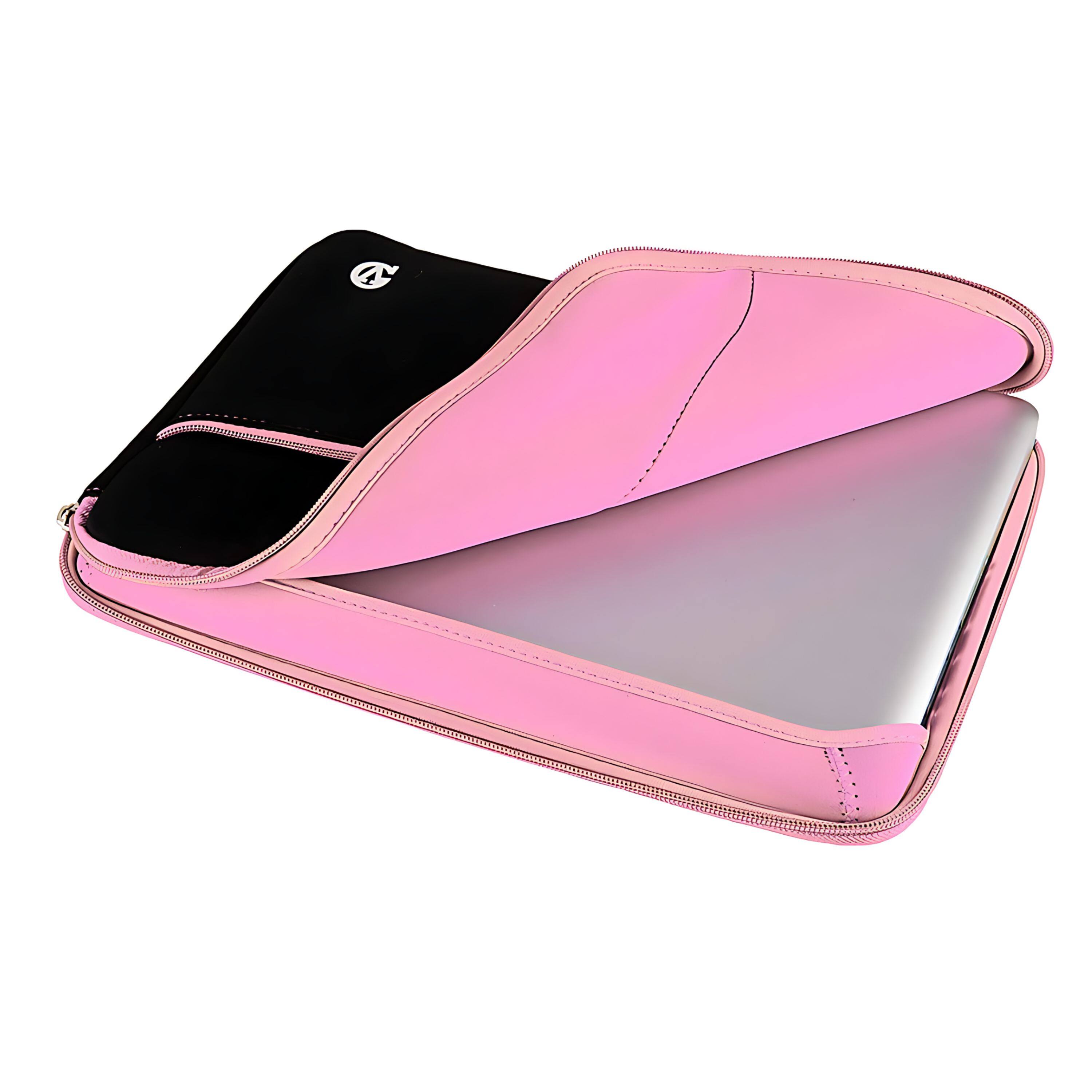 Left. Kitcheniva - Neoprene Tablet Sleeve Pouch Bag Case For 12" iPad Black/Baby Pink - Black/Baby Pink.