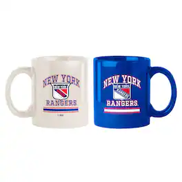 Logo Brands - New York Rangers Two-Pack 15oz. Color Mug Set - Multicolor