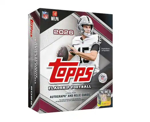 NFL wwwwwwwww NFLPA topps 2026 15 INSERTS RETAIL Fernando Las Vegas Mendoza Raiders 100 15 TOTAL AND CHARE CANDE PARALLELS LUSIVE topps TRADING EXCLUSIVE NFL CARD FLAGSHIP FOOTBALL FOR CLUB LOOK OTE SOSOS AND RELIC CARDS! 30 AUTOGRAPH* cards with expiration dates. NFL "May contain redemption AND ENTRY TOPPS. COM/NPIN FOR DETAILS NRX NECESSARY VISIT (NO PURCHASE 394885711