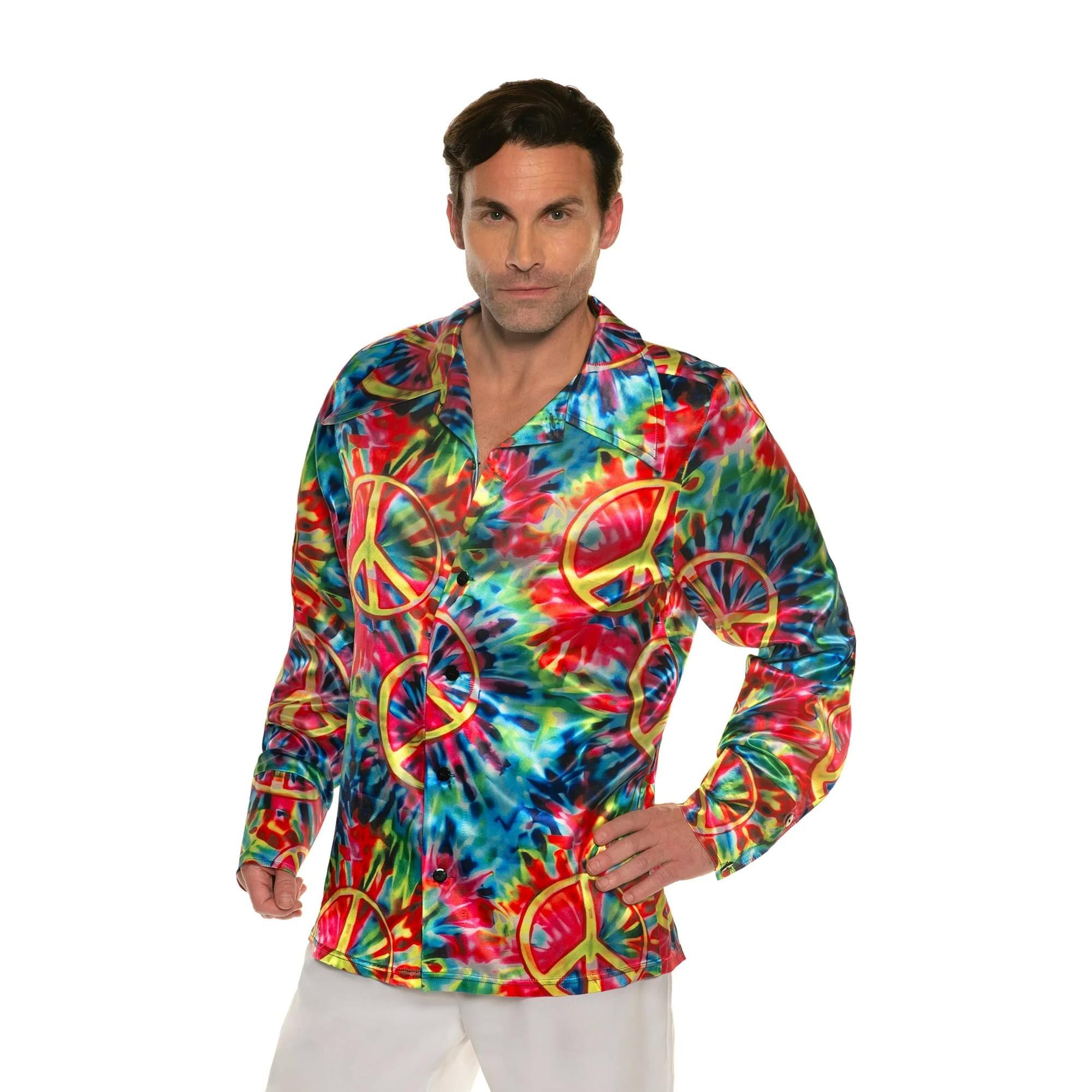 Underwraps - 60's Peace Sign Tie Dye Shirt Adult Costume | Standard - Multi-Colored price history on PriceWatchPro