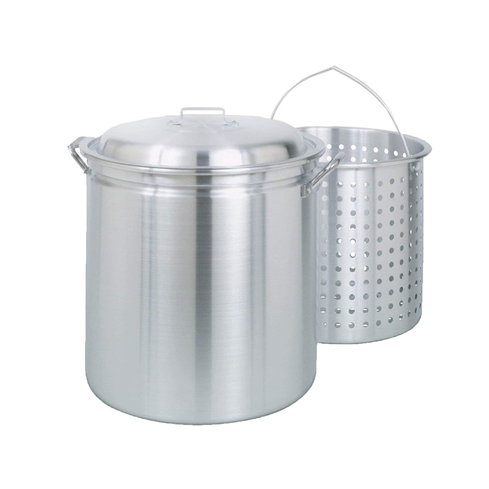Bayou Classic - 82 Quart Stainless Steel Bayou Boiler Stockpot, Lid, 1182 - Silver