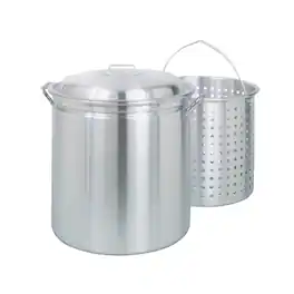 Bayou Classic - 82 Quart Stainless Steel Bayou Boiler Stockpot, Lid, 1182 - Silver