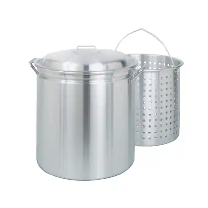 Front. Bayou Classic - Bayou Classic 82 Quart Stainless Steel Bayou Boiler Stockpot, Lid, 1182, Silver - Silver.