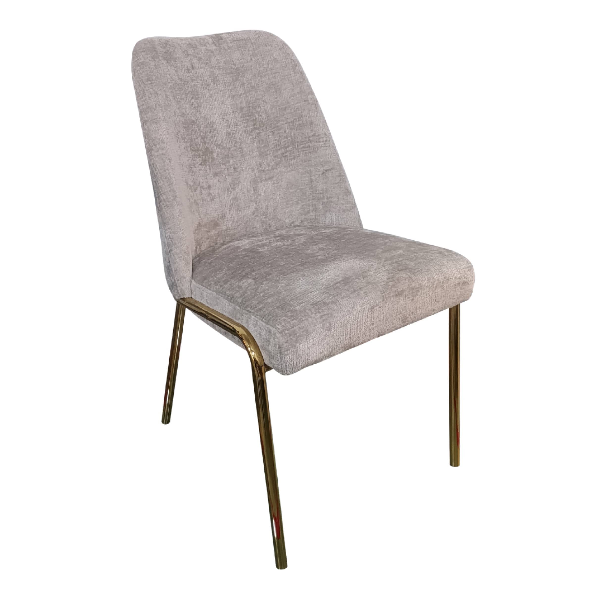 LeisureMod - Lumen Modern Upholstered Dining Chair with Curved Back & Gold Steel Legs - Accent Side Chair - Light Grey Velvet price history on PriceWatchPro
