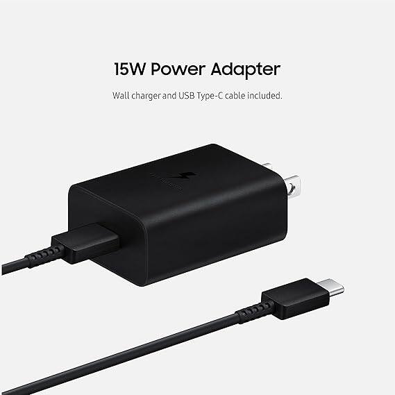 15W Power Adapter  
Wall charger and USB Type-C cable included.