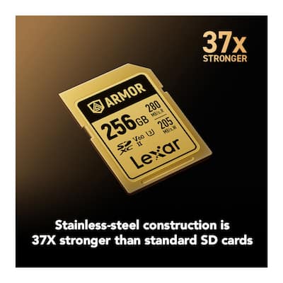Lexar Professional ARMOR GOLD 256GB UHS II V60 SDXC Memory Card Lexar Professional ARMOR GOLD 256GB UHS II V60 SDXC Memory Card