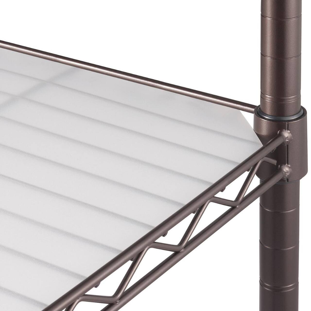 Alt View 12. TRINITY - 4-Tier 36x14x54 Commercial Wire Shelving NSF w/Liners Dark Bronze - Dark Bronze.
