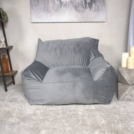 GOODSILO - Luxurious Velveteen Bean Bag Chair with Comfortable Armrests for Cozy Seating - Gray