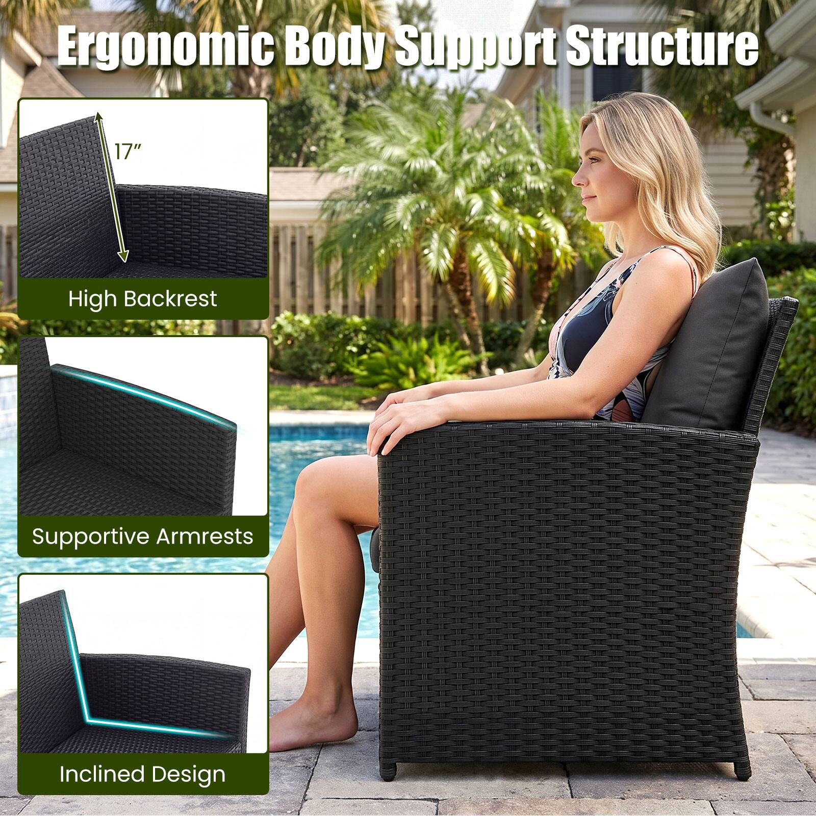 Ergonomic Body Support Structure

- 17" High Backrest
- Supportive Armrests
- Inclined Design