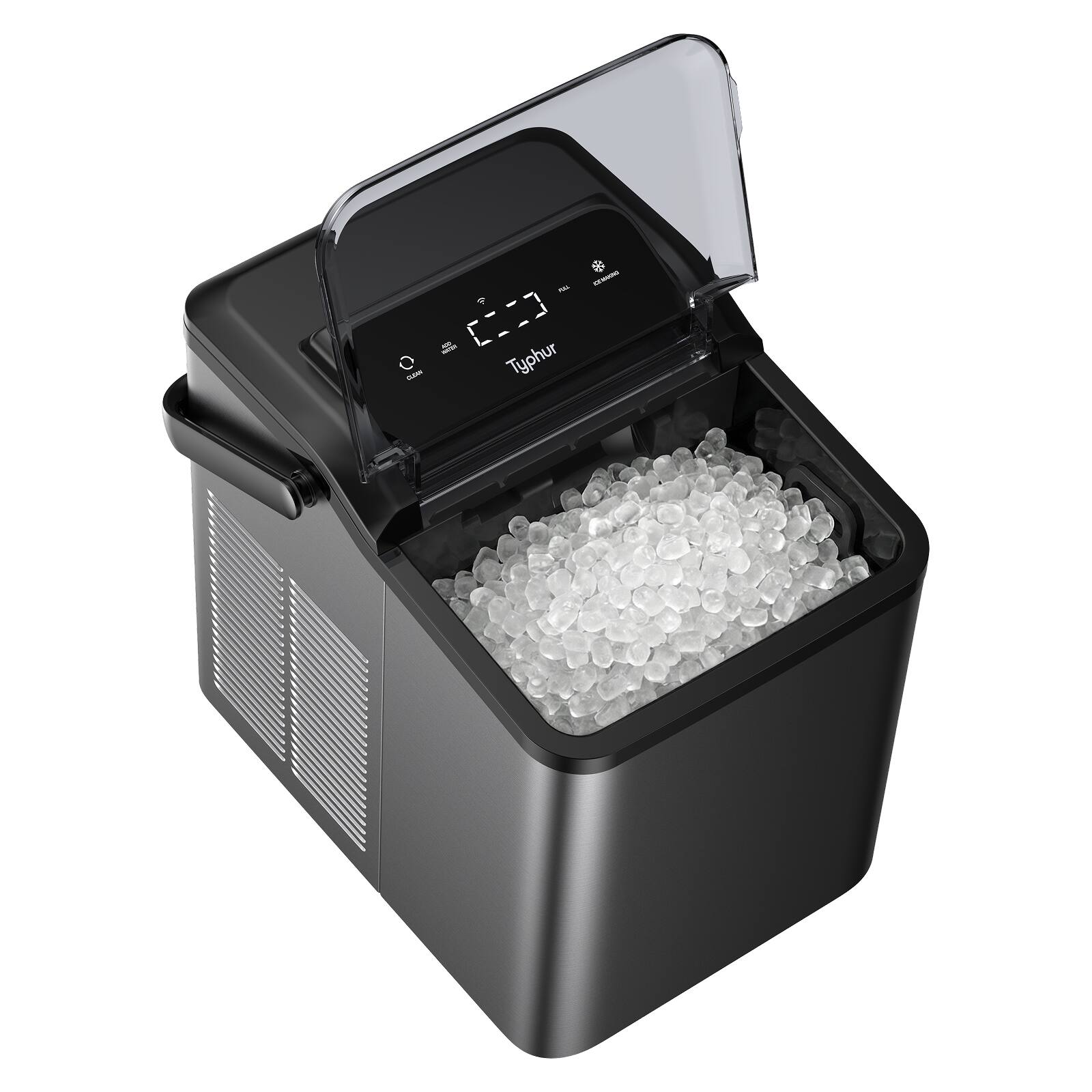 Alt View 9. Typhur - Fast Nugget Ice Maker,WiFi Version with Scheduling and Remote Control,Self-Cleaning Ice Machine,Bonus 8 Cleaning Packs - Gunmetal Gray.