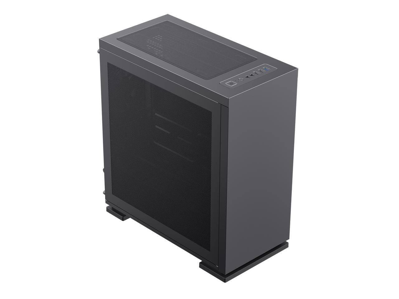 Alt View 4. GAMEMAX - Gamemax M60 Black Steel Micro ATX Tower USB3.0 Computer Case w/ Dual Mesh Side Panels - Black.
