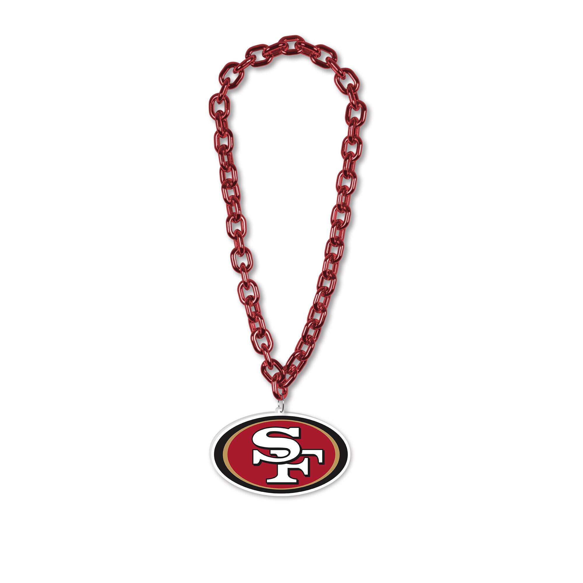 Front. WinCraft - San Francisco 49ers Big Chain Logo Plastic Necklace - Multicolor.