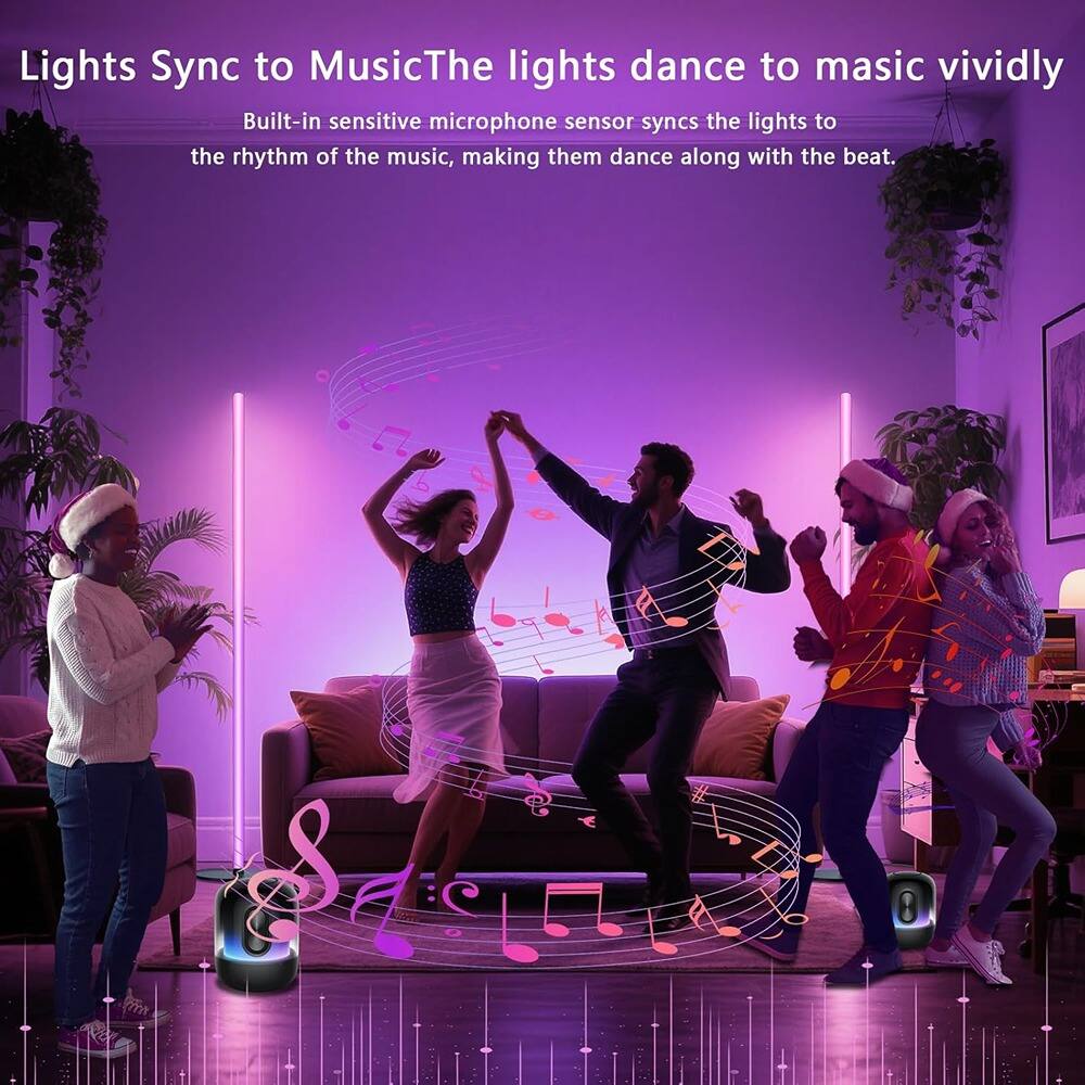 Lights Sync to Music  
The lights dance to music vividly  

Built-in sensitive microphone sensor syncs the lights to the rhythm of the music, making them dance along with the beat.