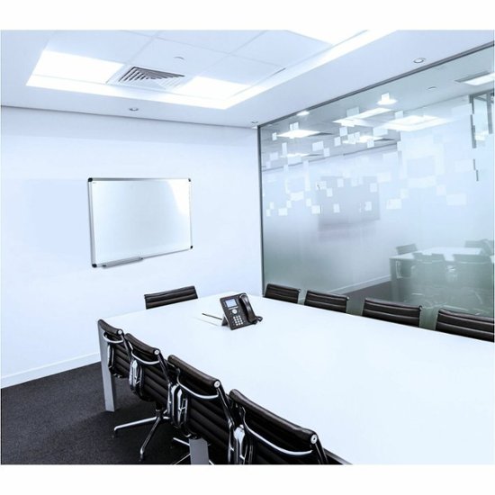 Front Zoom. Floortex - Viztex Lacquered Steel Magnetic Dry Erase Board with an Aluminium Frame - 36'' x 48'' - White.