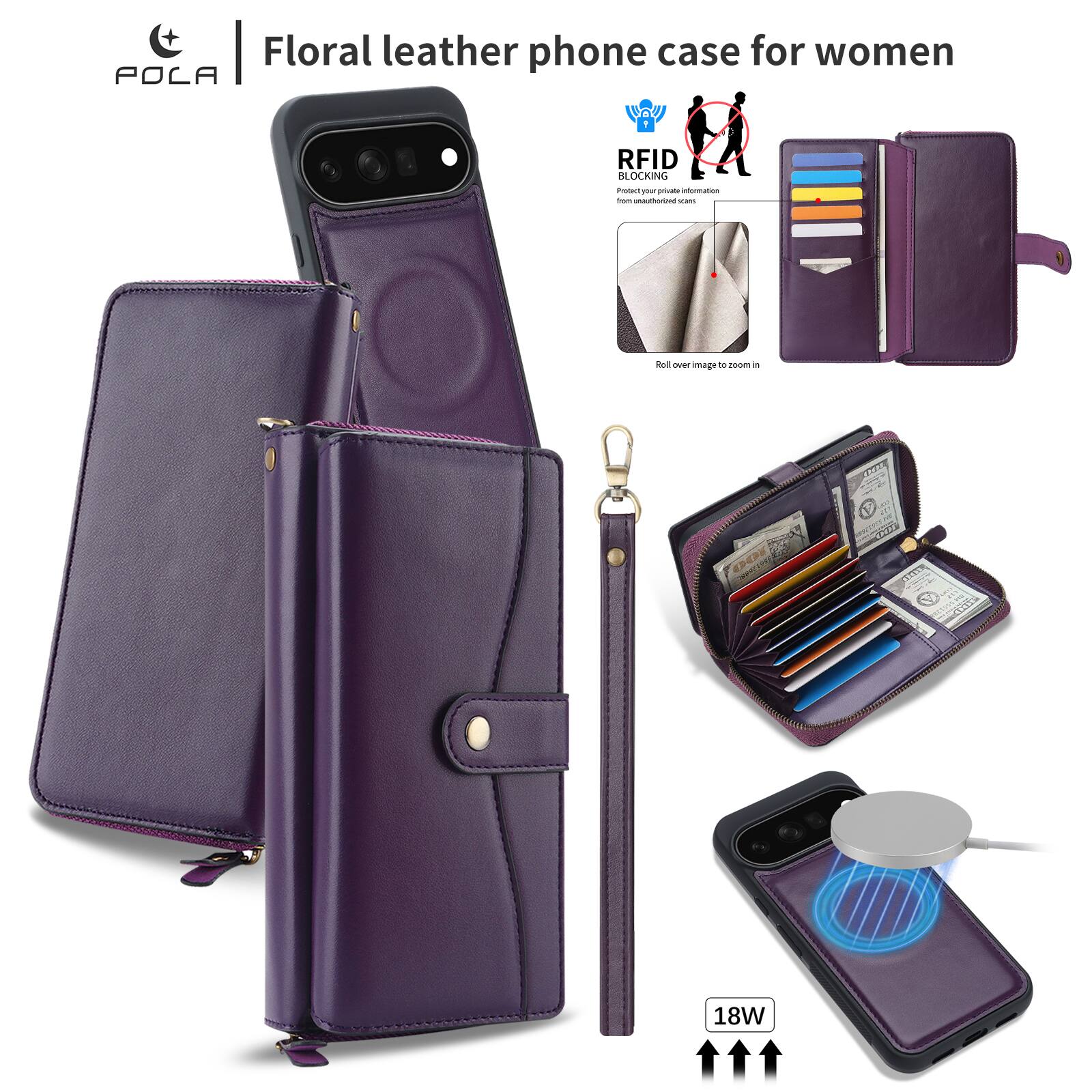 Dteck RFID Leather Wallet Phone Case for Google Pixel 11 Pro XL ...