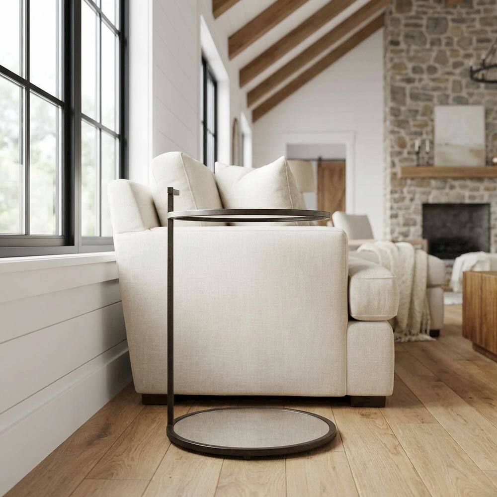 Alt View 4. Starlight Canyon Home - Oval Mirror Top Metal Side Table, Modern Accent End Table for Living Room - Bronze.