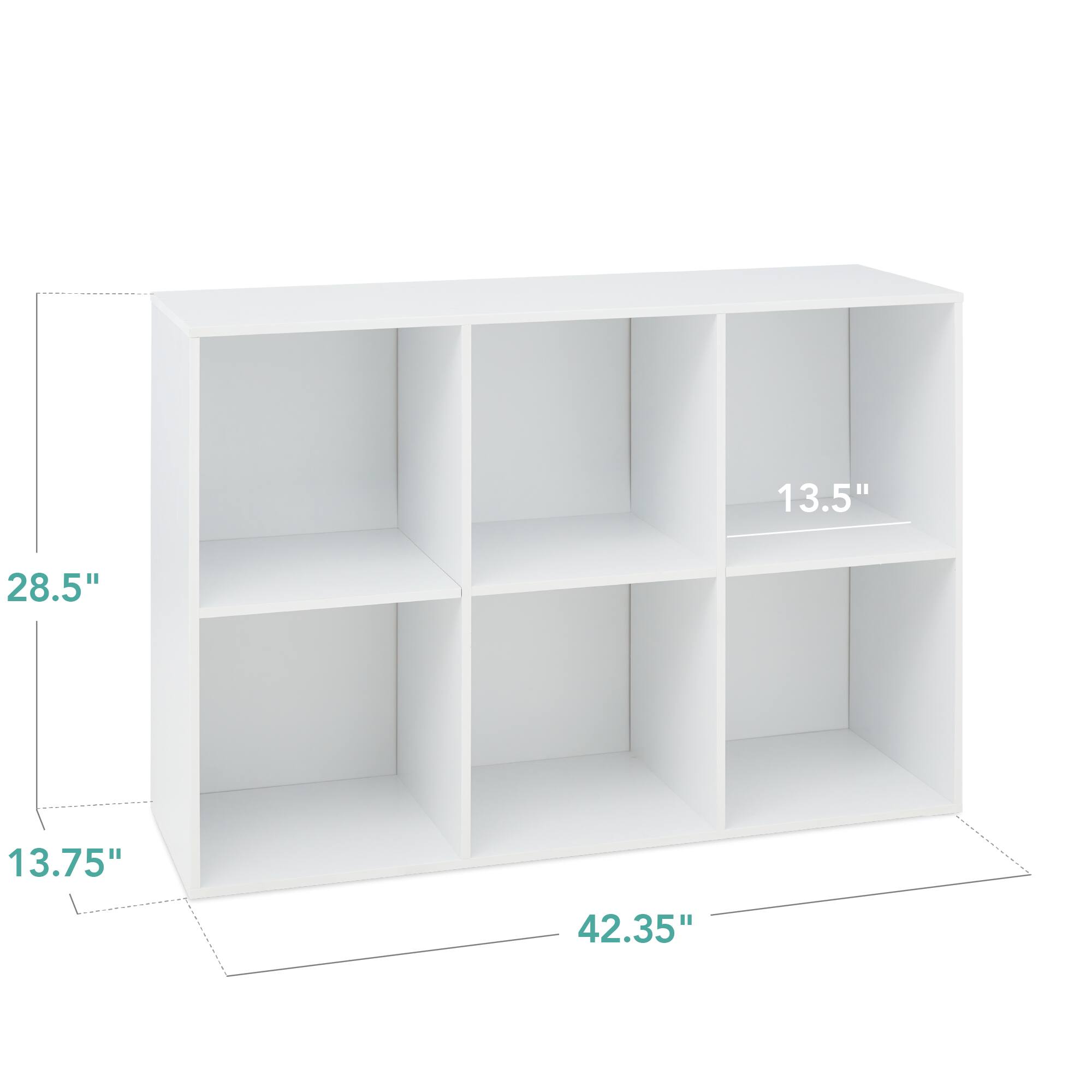 The dimensions of the shelf are:

- Height: 28.5"
- Depth: 13.75"
- Width: 42.35"
- Shelf depth: 13.5"