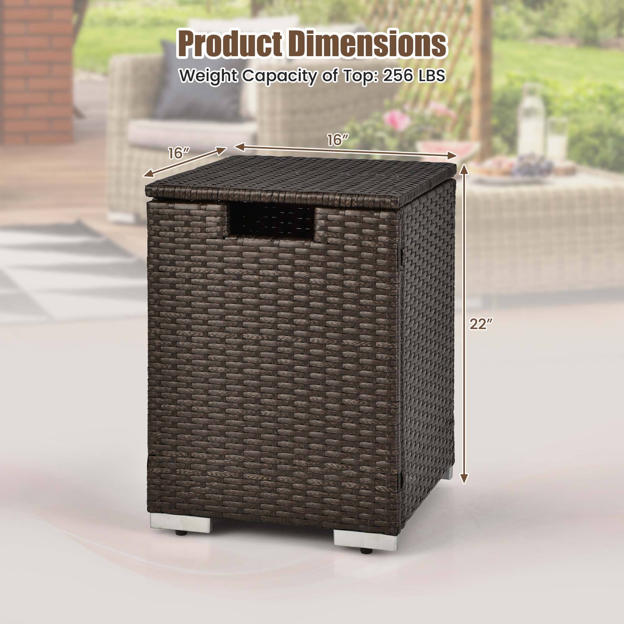 Product Dimensions  
Weight Capacity of Top: 256 LBS  
16" x 16" x 22"
