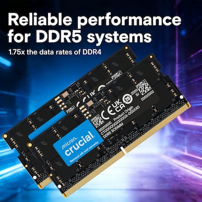 Crucial Micron 96GB (2x 48GB) DDR5 SDRAM Memory Kit For Computer Crucial Micron 96GB (2x 48GB) DDR5 SDRAM Memory Kit For Computer