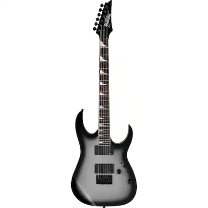 Front. Ibanez - Ibanez RG Gio Series GRG121DX Electric Guitar, Bound Rosewood Fretboard, Metallic Gray Sunburst.