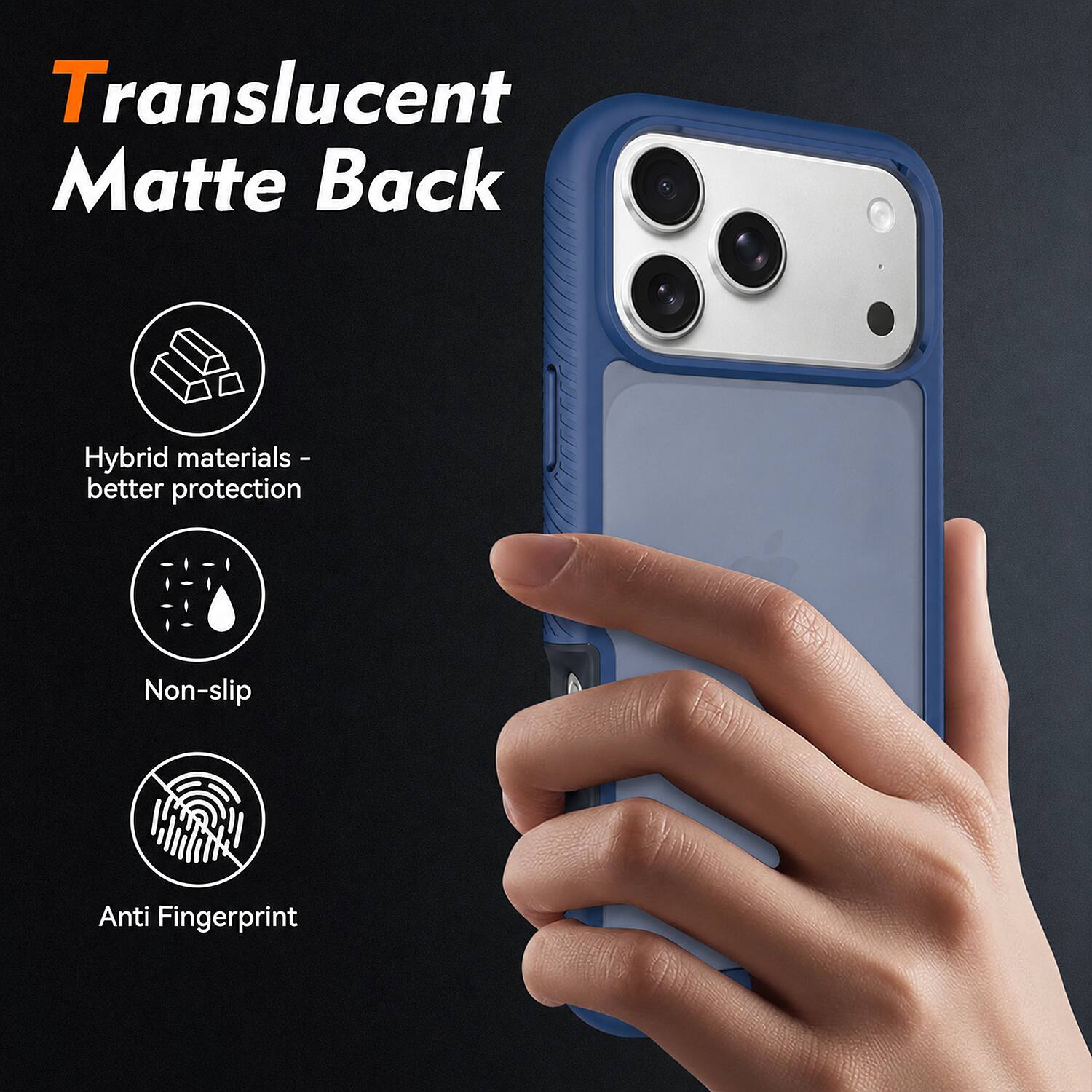 Translucent Matte Back

Hybrid materials - better protection

Non-slip

Anti Fingerprint