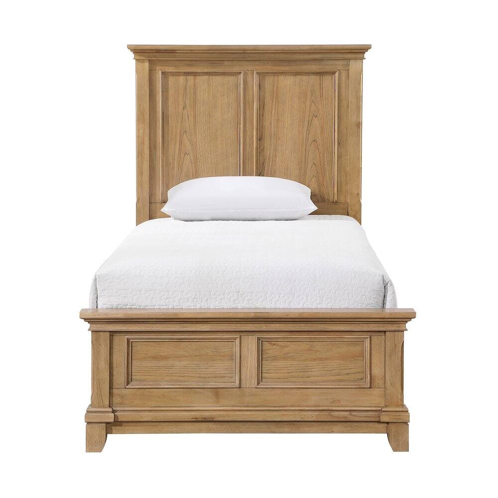 Back. New Classic Furniture - Sunstone Wood Twin Size Panel Bed in Natural - Natural.