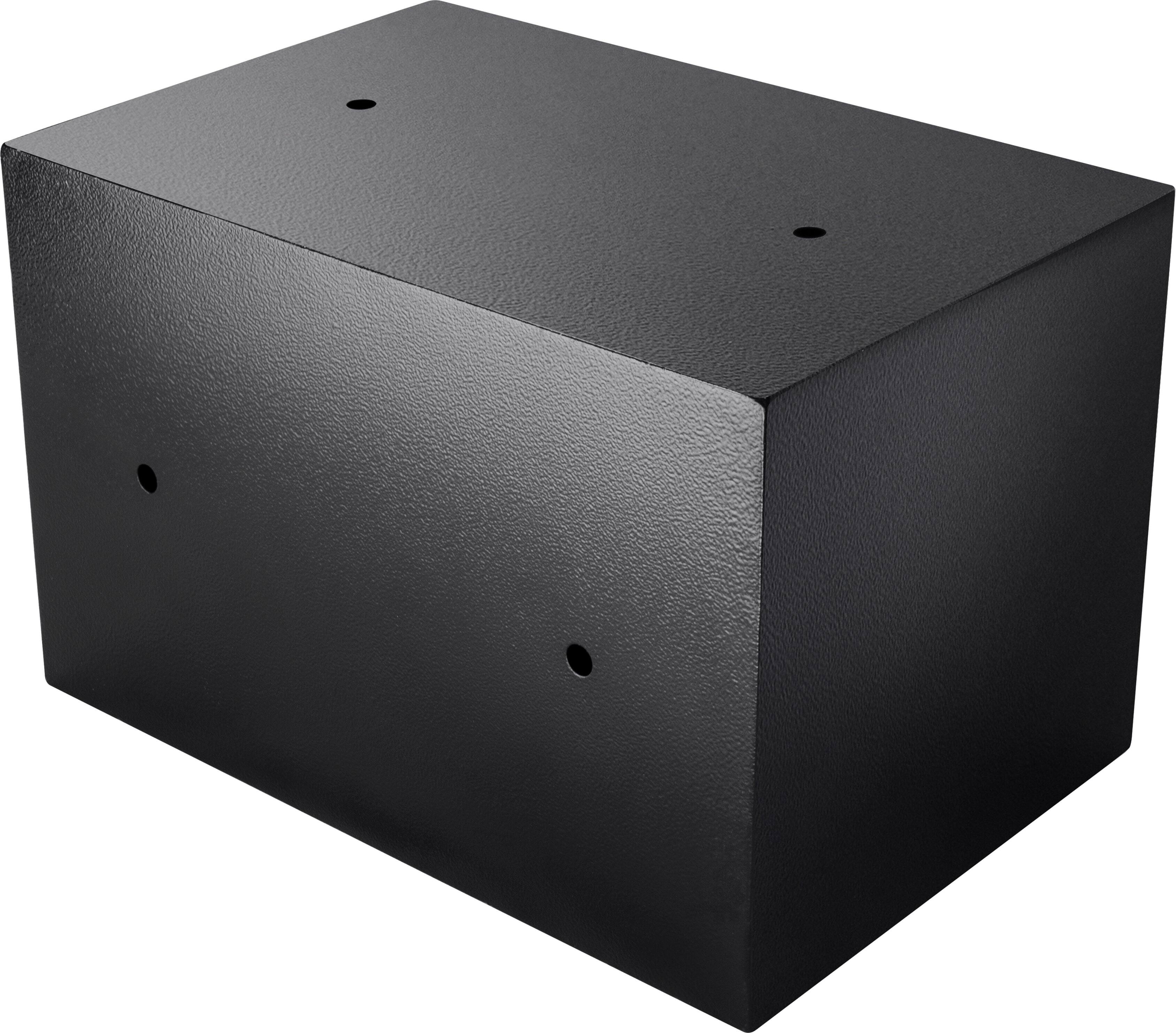 Left. Barska - 0.36 Cu Ft Digital Keypad Safe-Solid Steel Security Lock Box with Quick Access PIN Code, Dual Steel Deadbolts - Black.