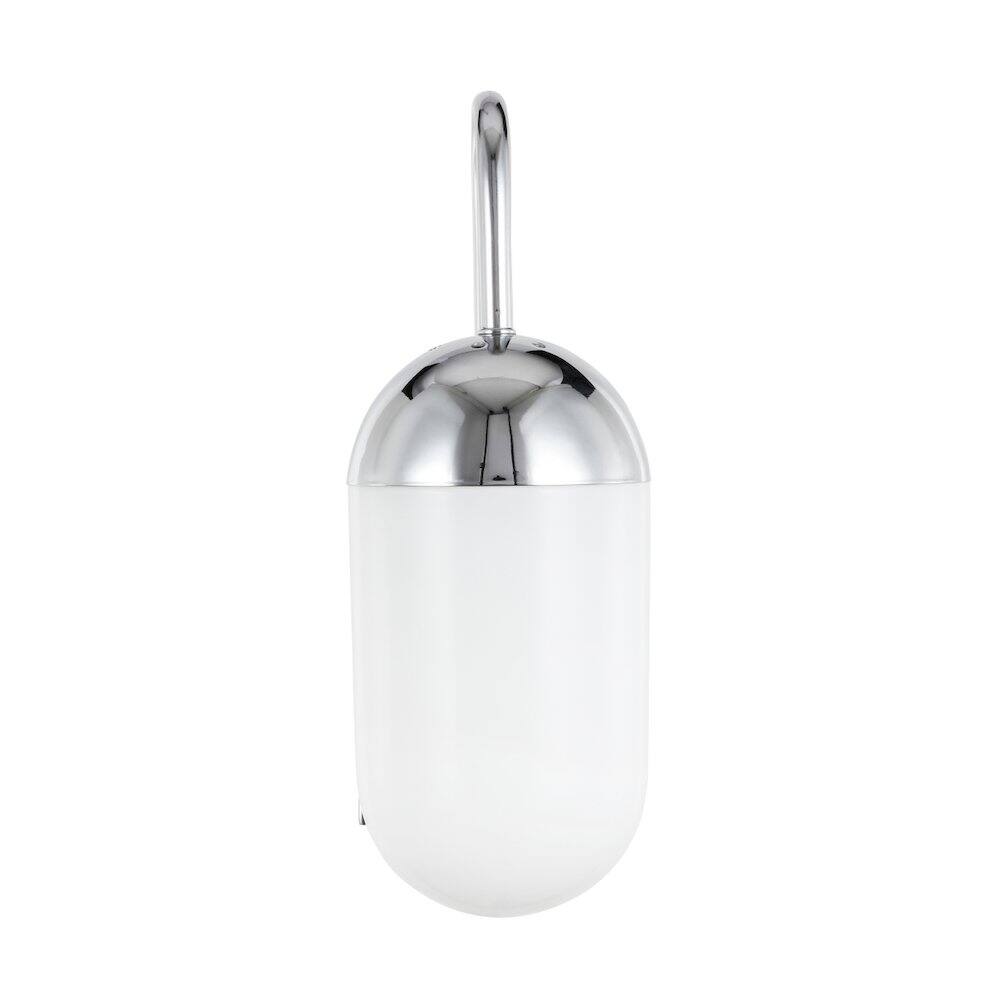Alt View 2. Living District - Kace 1 Light Chrome And Frosted White Glass Wall Sconce - Chrome And Frosted White Glass.
