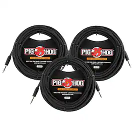 Pig Hog - 3x PTRS30BK Woven TRS Cable 30ft - Black
